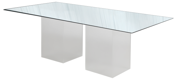 RECTANGLE TABLE MIRROR TOP WHITE BOX BASE