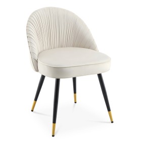 BEIGE BLACK LEGS DINING CHAIR