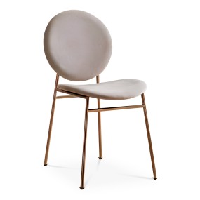 BEIGE ROUND BACK DINING CHAIR