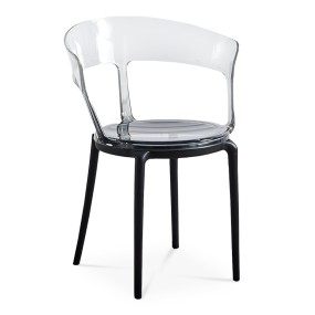 SMOCKED ACRYLEC BLACK LEGS CHAIR