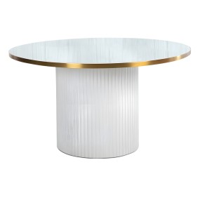 ROUND WHITE BASE - GOLDEN FRAM TOP MIRROR