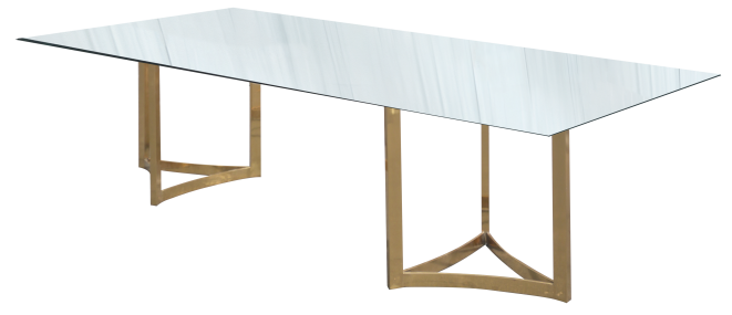 RECTANGLE TABLE GOLD - TOP MIRROR