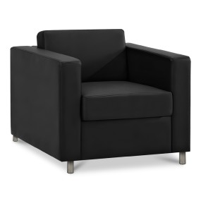 BLACK LEATHER SINGLE SOFA