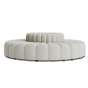 ROUND OFFWHITE 3 SEATER SOFA