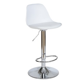 SILVER BAR CHAIR WHITE SEAT