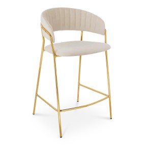 BEIGE CURVE BACK BAR CHAIR