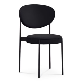 BLACK ROUND BACK DINING CHAIR