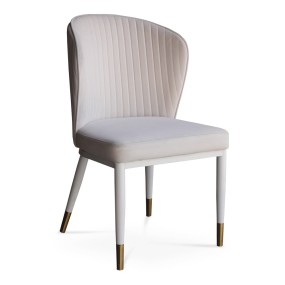 WHITE CURVE BACK LINE DINING CHAIR