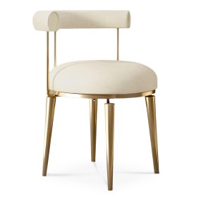 MOOD ROUND BACK GOLDEN LEGS DINING CHAIR