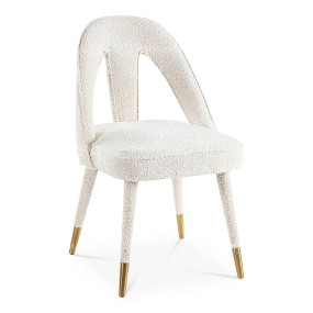 WHITE DOUBLE OPEN BACK DINING CHAIR