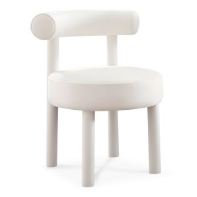 WHITE PANDA CURVE BACK DINING CHAIR
