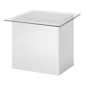 WHITE BOX TOP GLASSE COFFEE TABLE