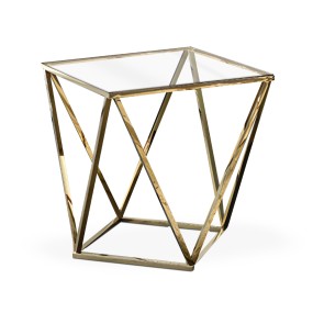 GOLDEN SQUARE TOP COFFEE TABLE