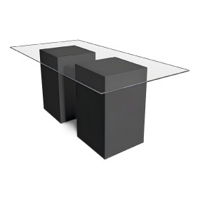 RECTANGLE TABLE CLEAR TOP  BOX BASE