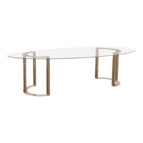 OVAL CLEAR TOP - HALF MOON BASES TABLE