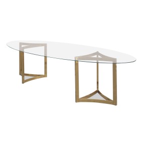 OVAL CLEAR TOP - GOLD STAR BASES TABLE