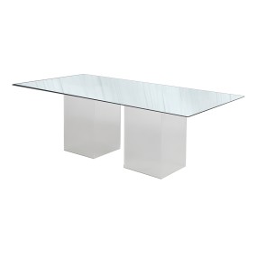 RECTANGLE TABLE MIRROR TOP WHITE BOX BASE