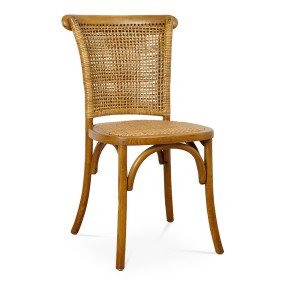 WOODEN RATTAN DINING CHAIR