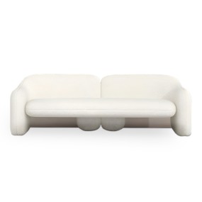 WHITE VELVET 3 SEATER SOFA