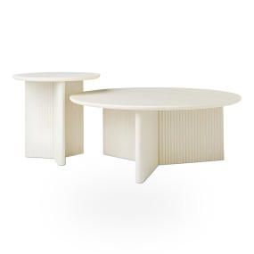 WHITE MERCEDES COFFEE TABLE - SET | 2size