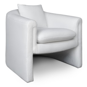 WHITE ROUND BACK - SINGLE SOFA